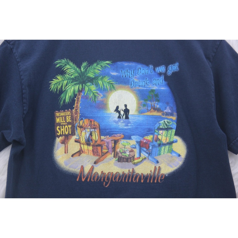 Jimmy Buffett Margaritaville Shirt M Cozumel Island Beach Double Graphic Tee